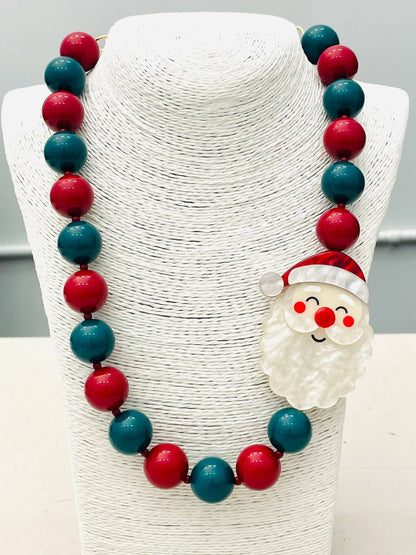 Beaded Santa Necklace