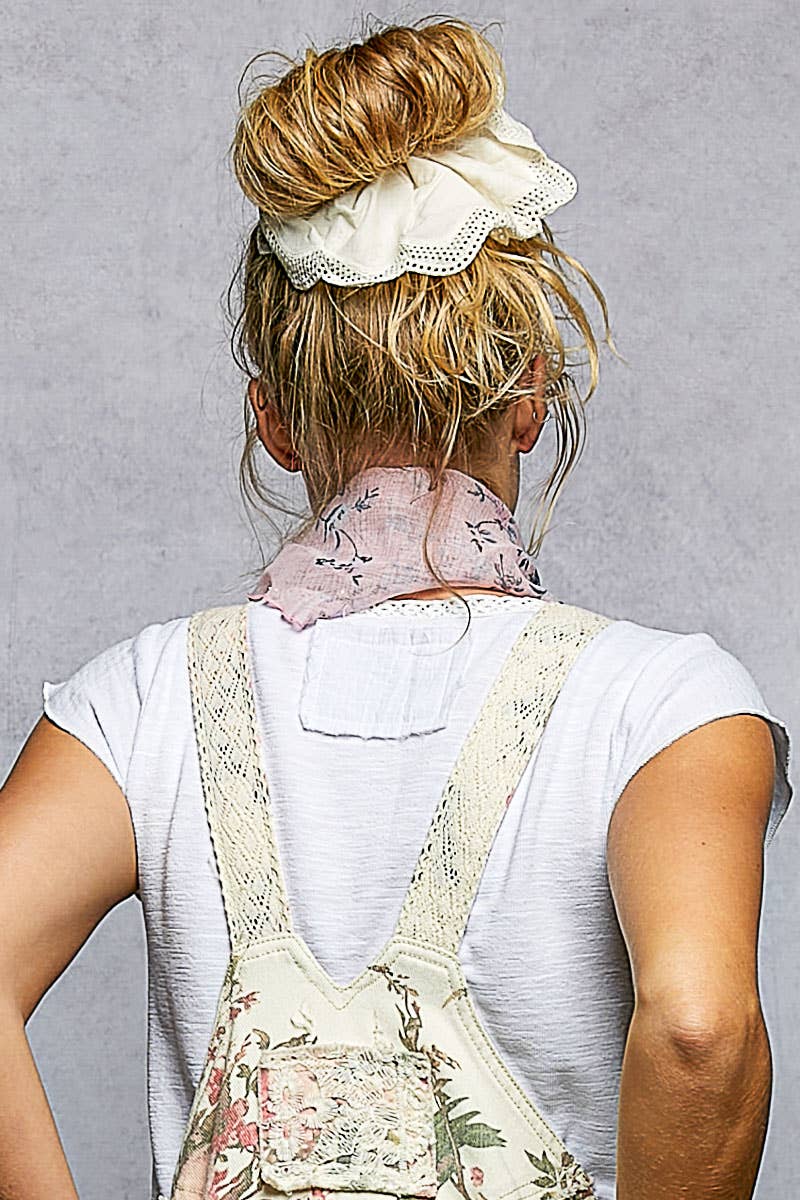 Embroidered Scrunchies Hair Ties