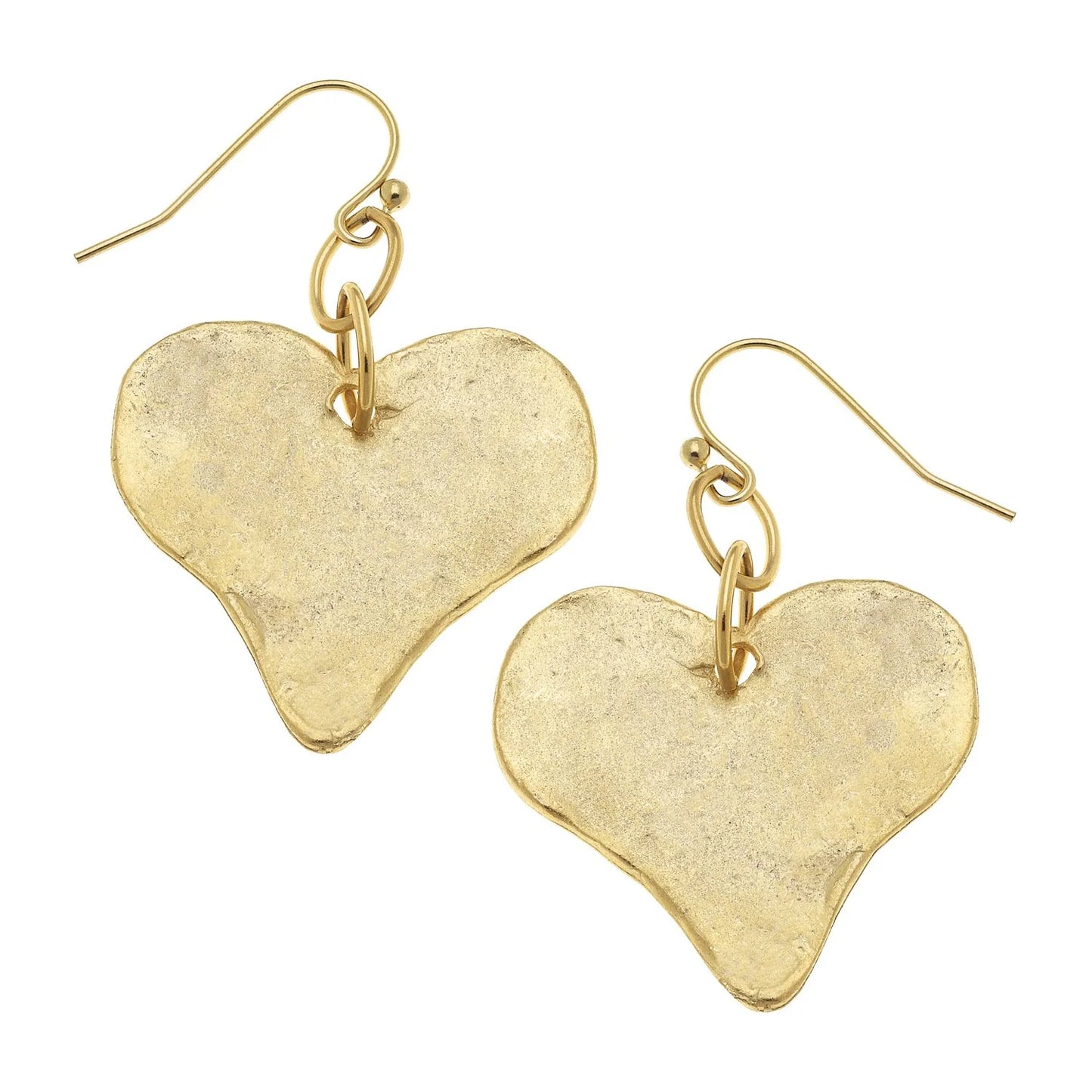 Susan Shaw Gold Heart Dangle Earrings