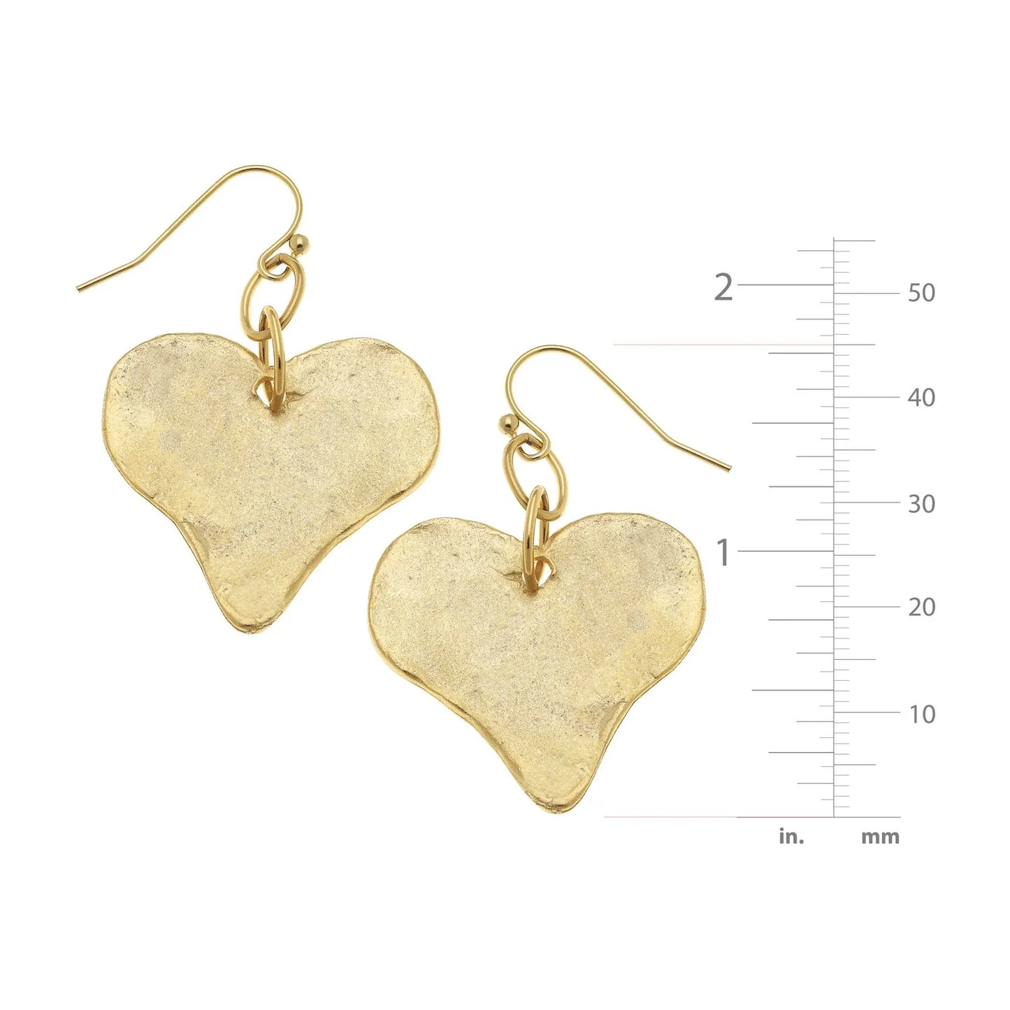 Susan Shaw Gold Heart Dangle Earrings