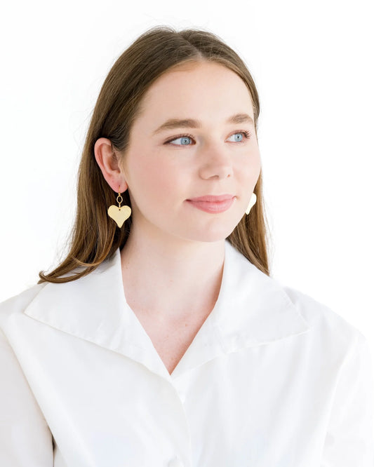 Susan Shaw Gold Heart Dangle Earrings