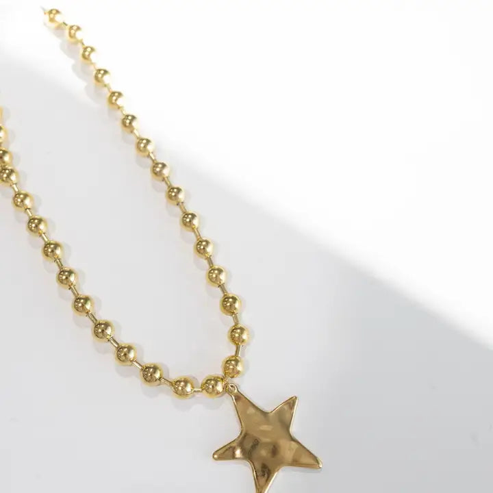 Barb and Star Necklace Gold on Gold