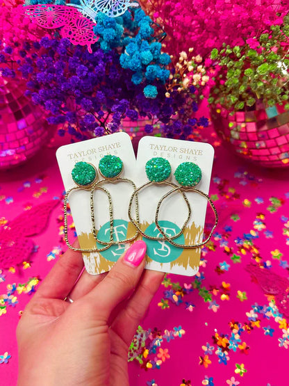 Taylor Shaye Ingrid Glitter Top Hoops