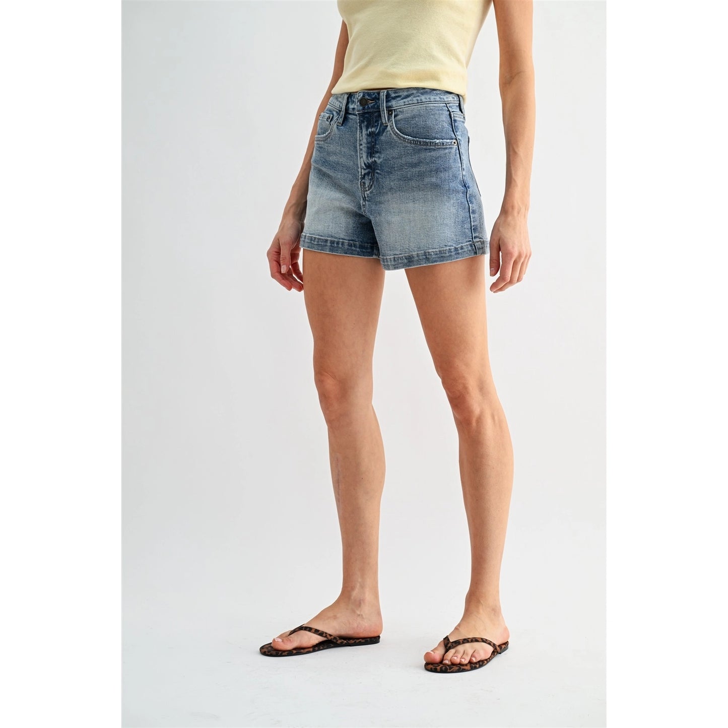 High Rise Shorts Trouser Hem
