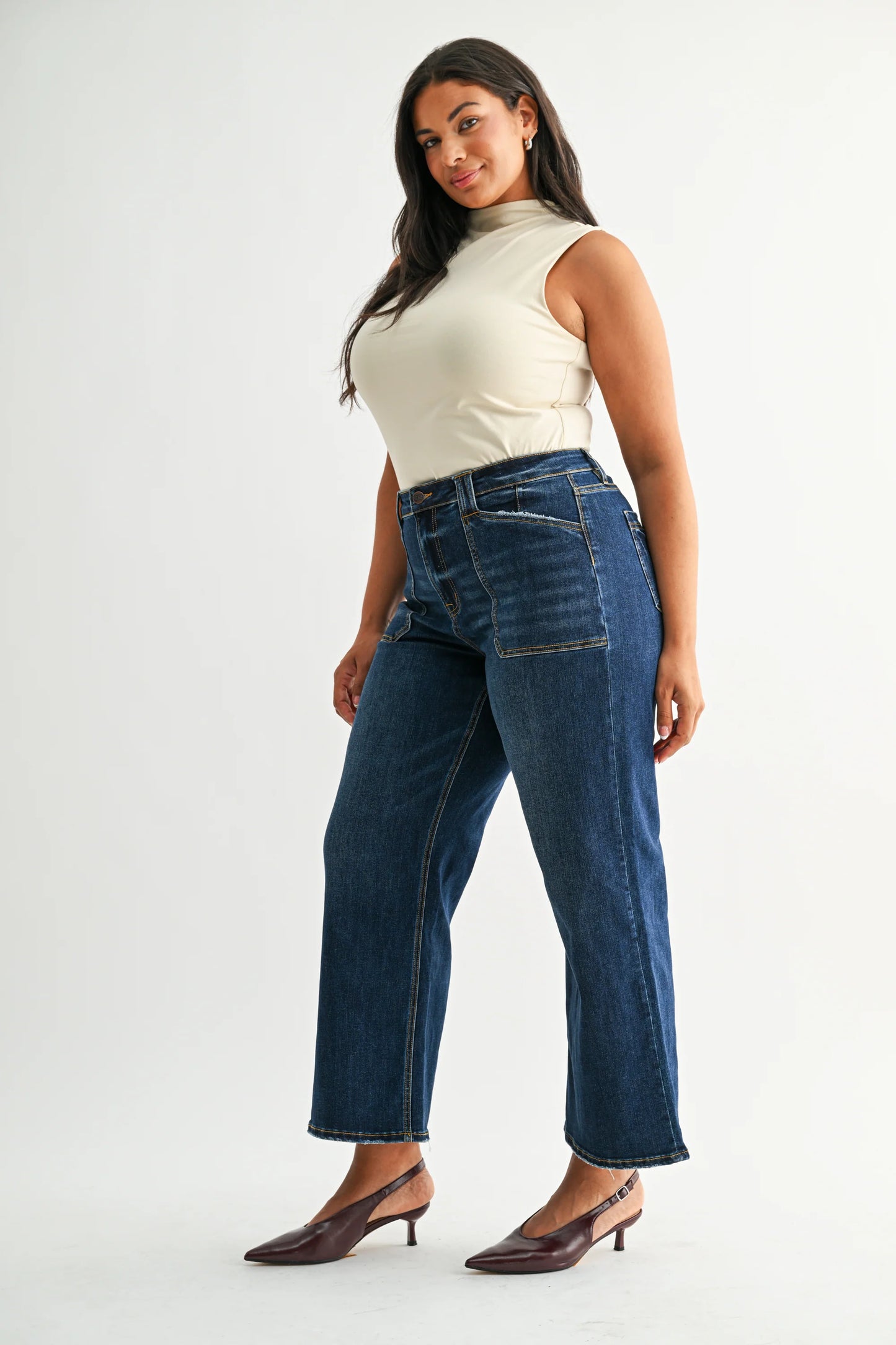 High Rise Wide Leg Jeans