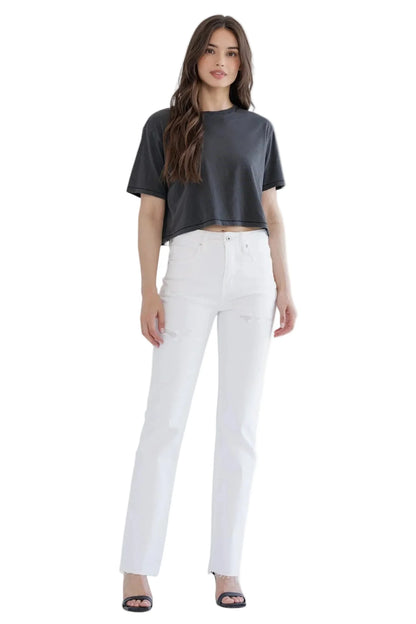 High Rise Slim Straight Tummy Tuck Jeans
