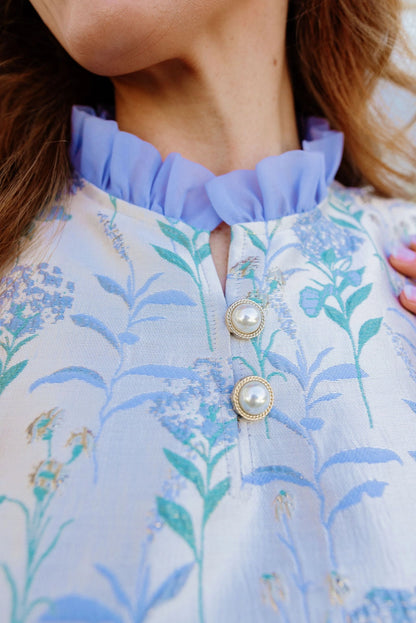 Brianna Cannon Caftan - Hydrangea Jacquard
