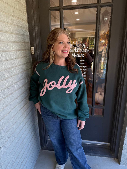 Jolly Sweatshirt Chenille Embroidery Detail