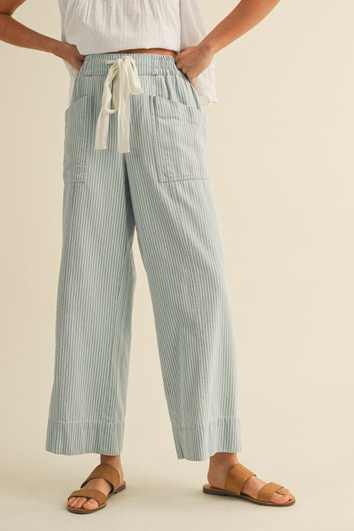 Light Blue Striped Pants