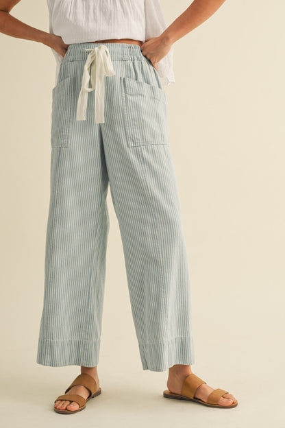 Light Blue Striped Pants