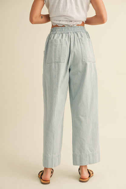 Light Blue Striped Pants