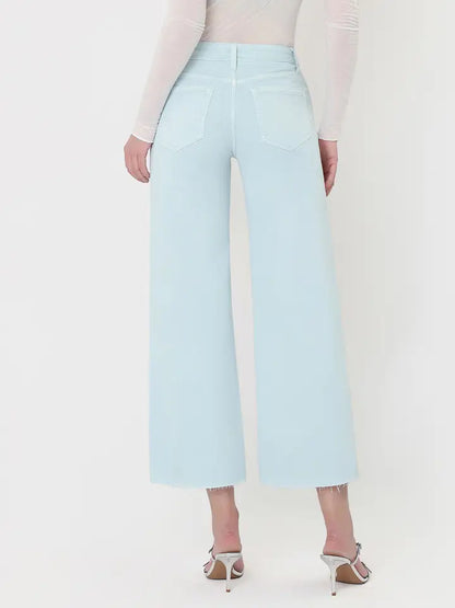 Vervet High Rise Sky Blue Crop Wide Leg Jeans