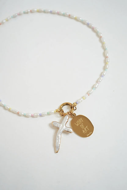 Hailea Alexis Mother of Pearl Cross Charm