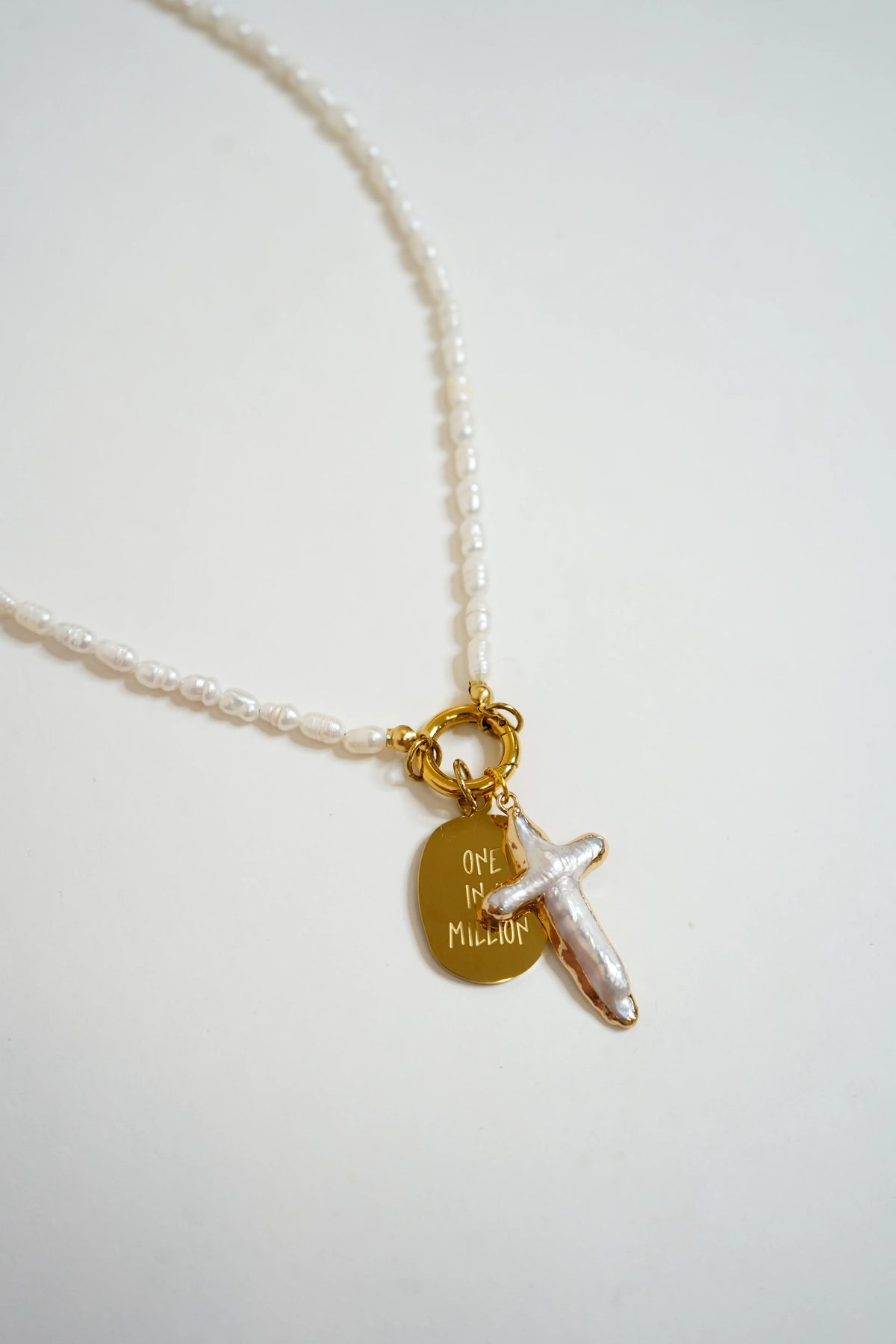 Hailea Alexis Mother of Pearl Cross Charm