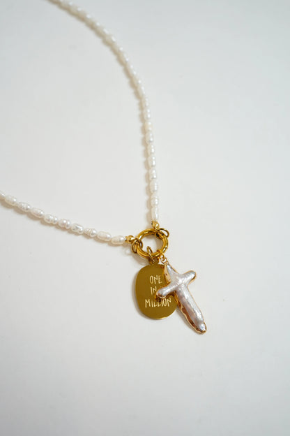 Hailea Alexis Mother of Pearl Cross Charm