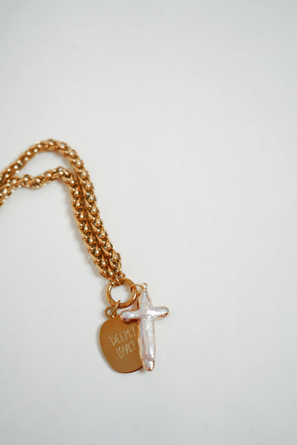 Hailea Alexis Mother of Pearl Cross Charm