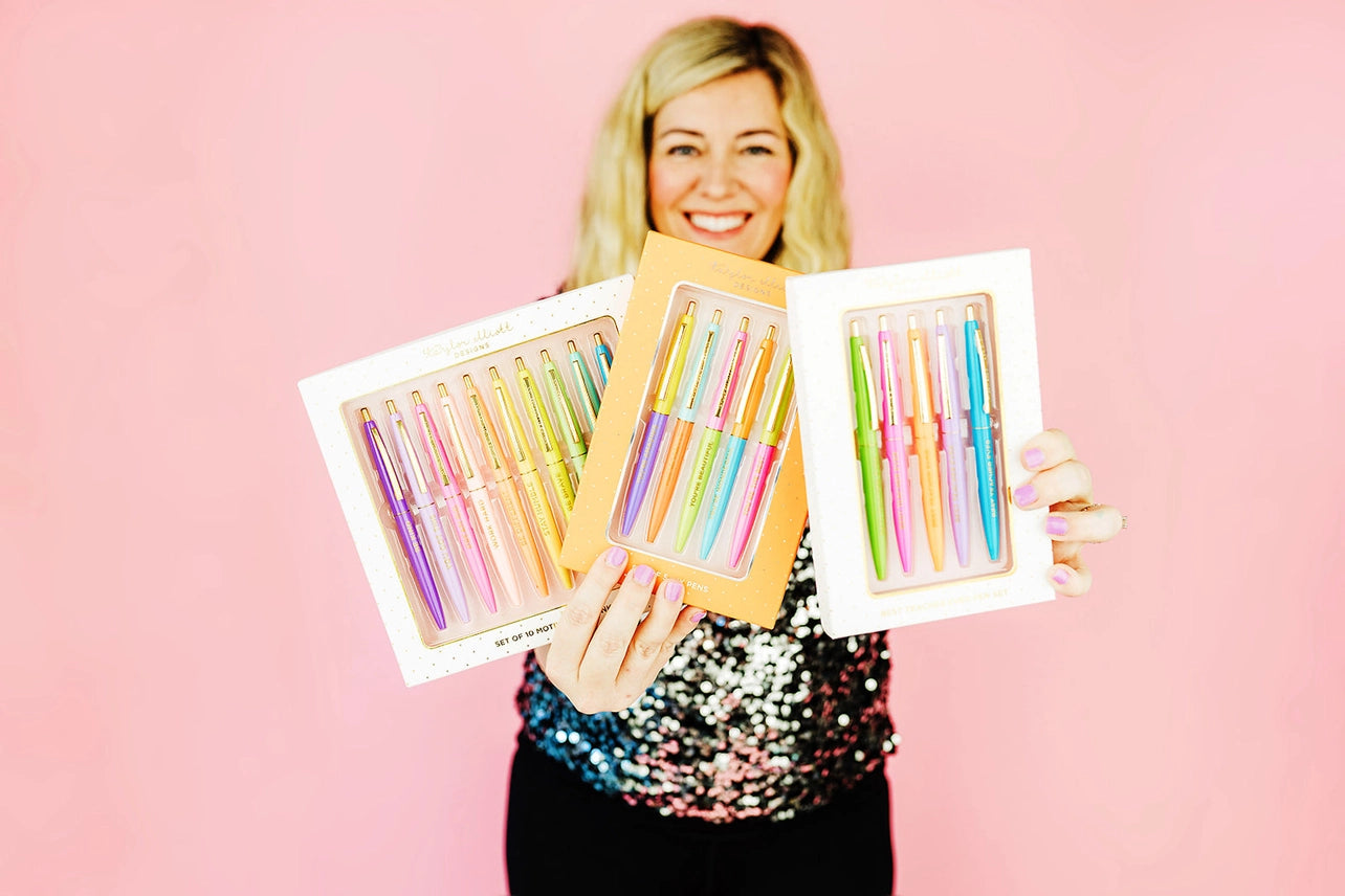 Taylor Elliott Motivational Black Ink Pen Set