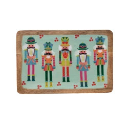 Nutcracker Enameled Mango Wood Tray