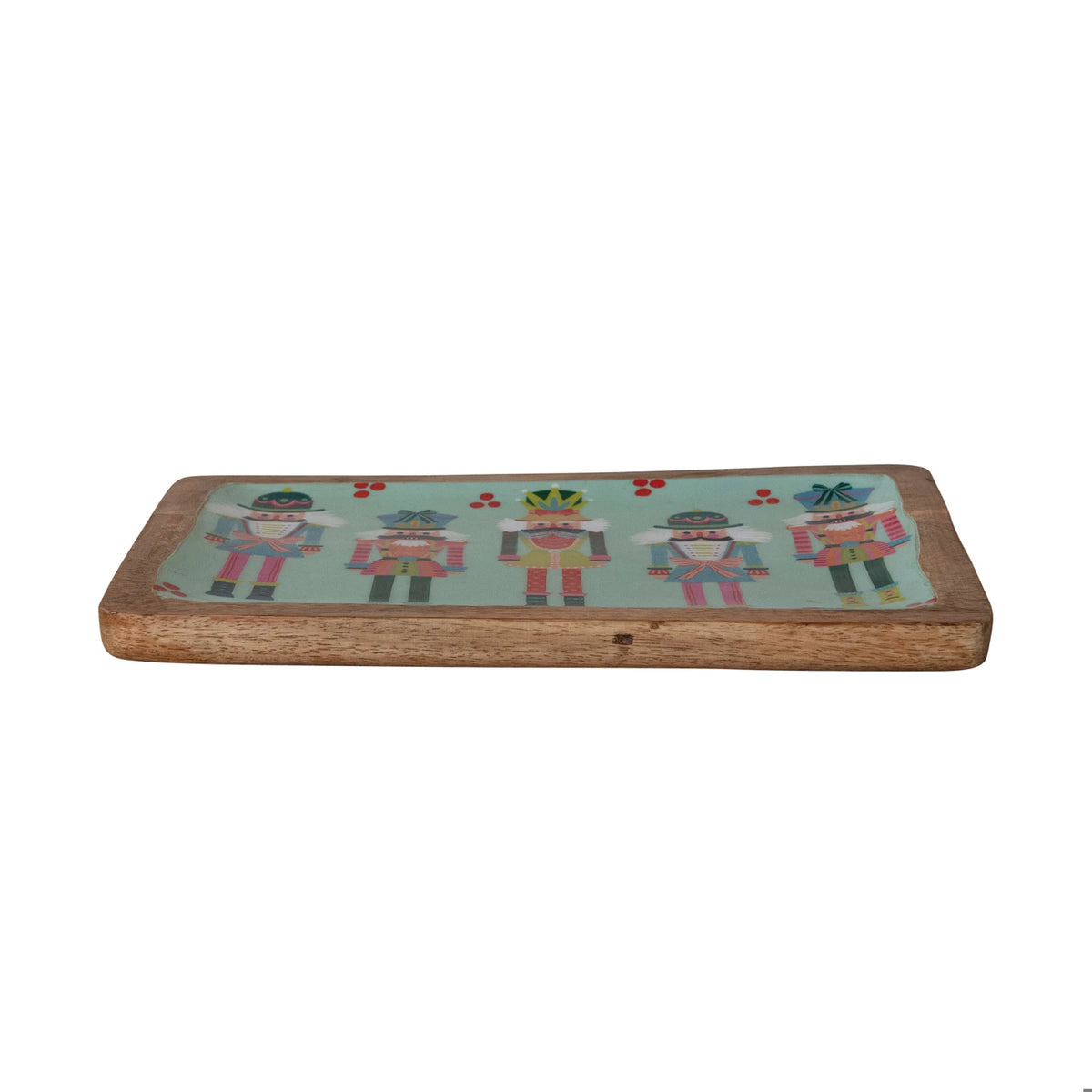 Nutcracker Enameled Mango Wood Tray