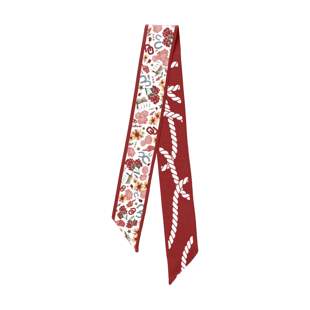 Saturday Silks Oklahoma Sooners Skinny Scarf