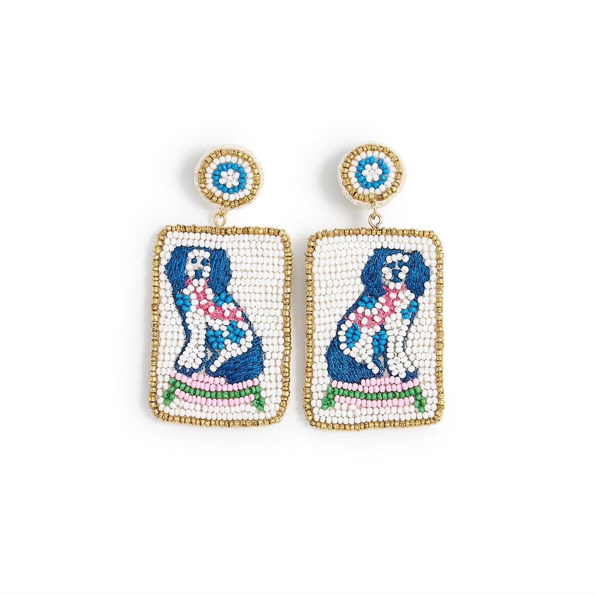 Pagoda Party Mahjong Beaded Earrings