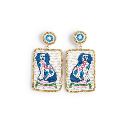 Pagoda Party Mahjong Beaded Earrings