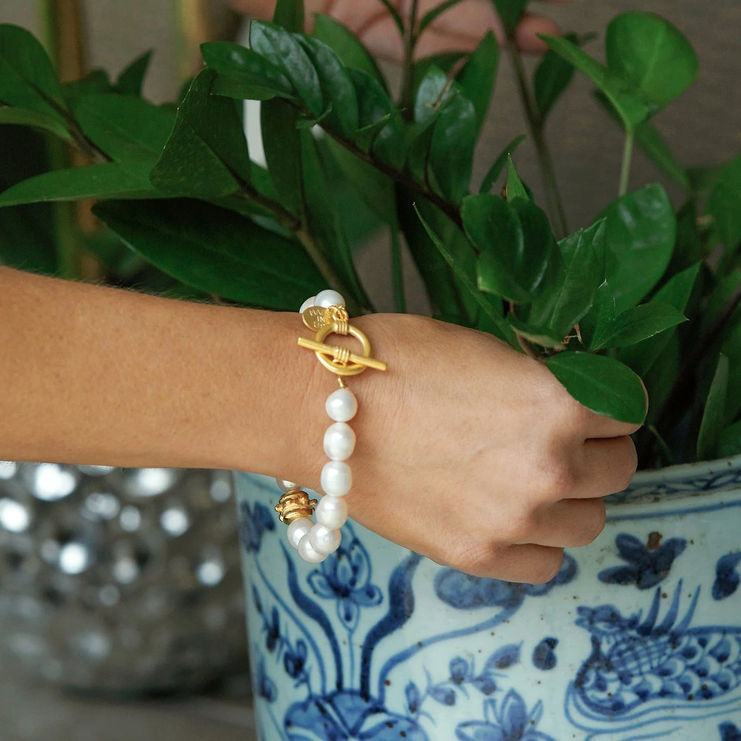 Susan Shaw Genuine Freshwater Pearl Toggle Bracelet