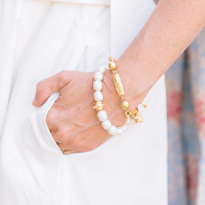 Susan Shaw Genuine Freshwater Pearl Toggle Bracelet