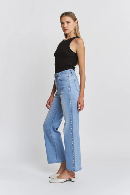 Mica High Rise Wide Leg Pearl Jeans