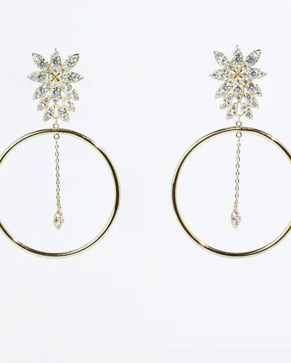 Treasure Jewels Petal Shine Hoop Earrings