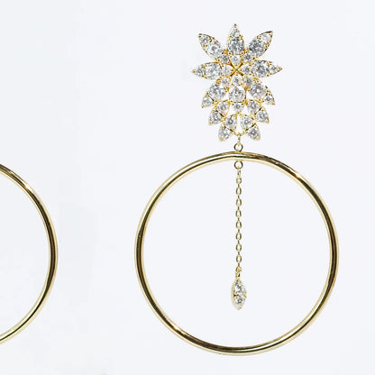 Treasure Jewels Petal Shine Hoop Earrings
