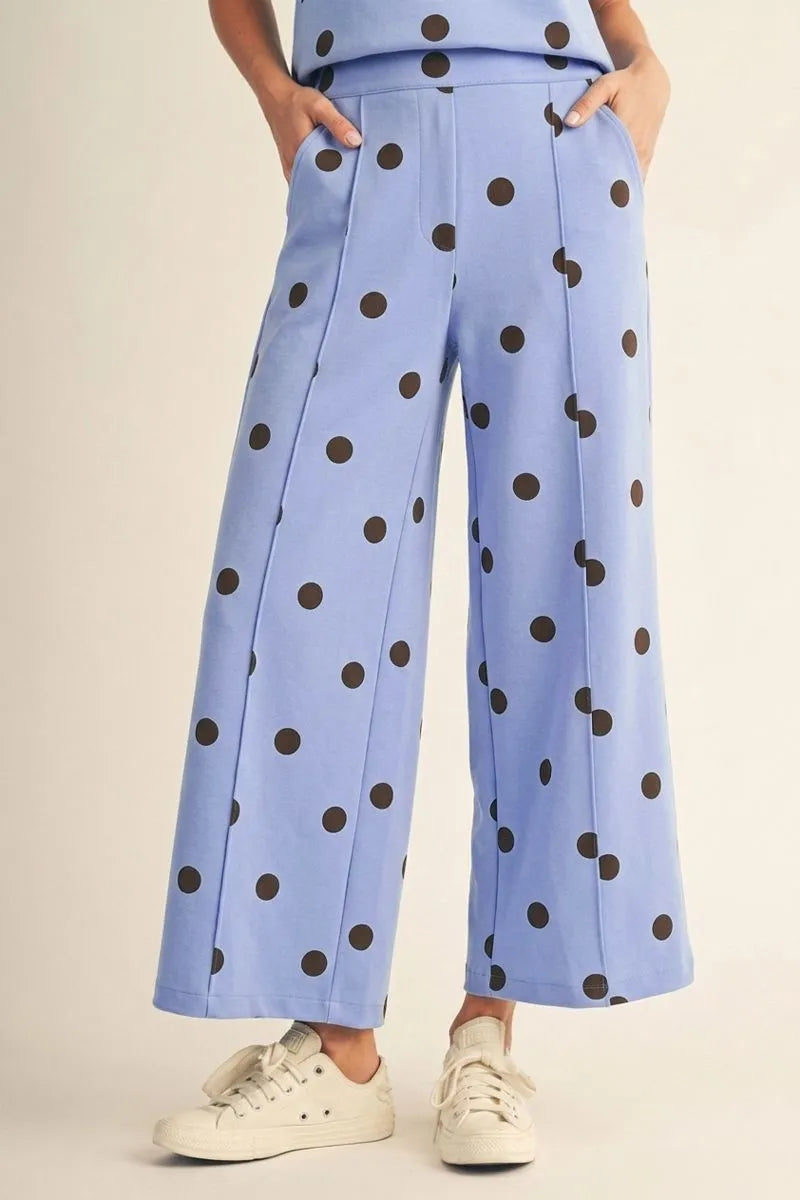 Playful Polka Dot Wide-Leg Pants