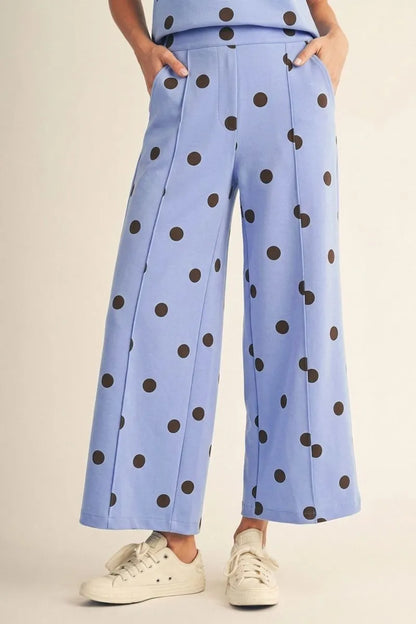 Playful Polka Dot Wide-Leg Pants