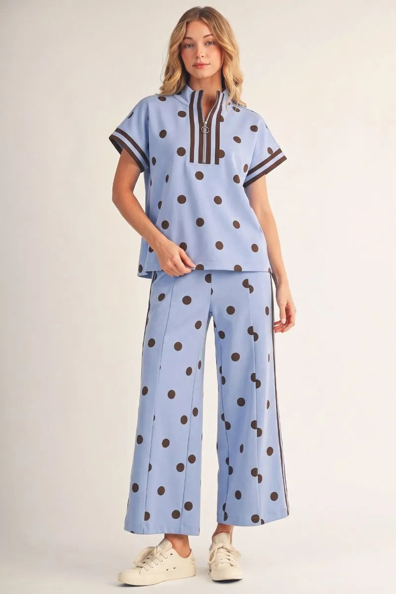 Playful Polka Dot Wide-Leg Pants