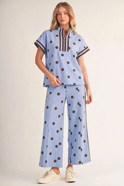 Playful Polka Dot Wide-Leg Pants