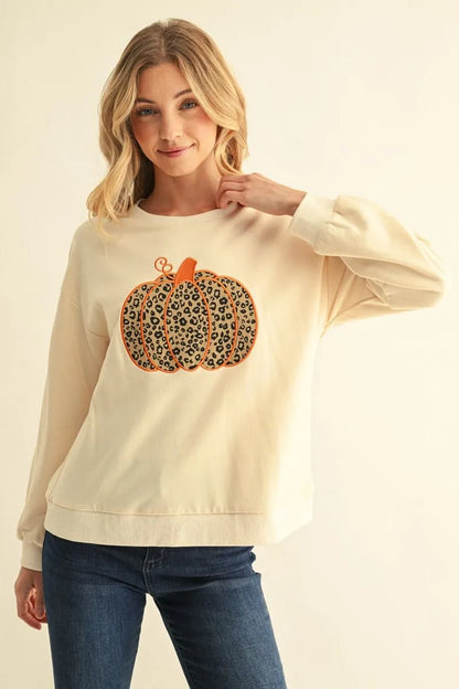 Pumpkin Patch Leopard Sweatshirt