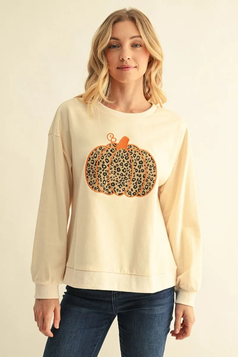 Pumpkin Patch Leopard Sweatshirt