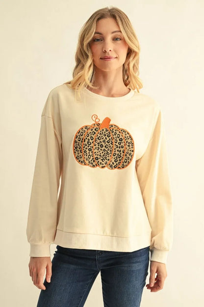 Pumpkin Patch Leopard Sweatshirt
