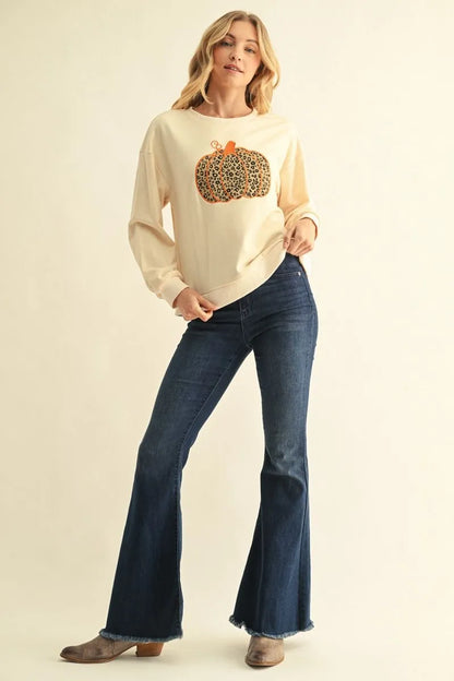 Pumpkin Patch Leopard Sweatshirt