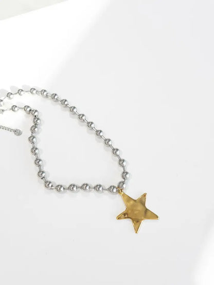 Barb and Star Necklace Mixed Metal