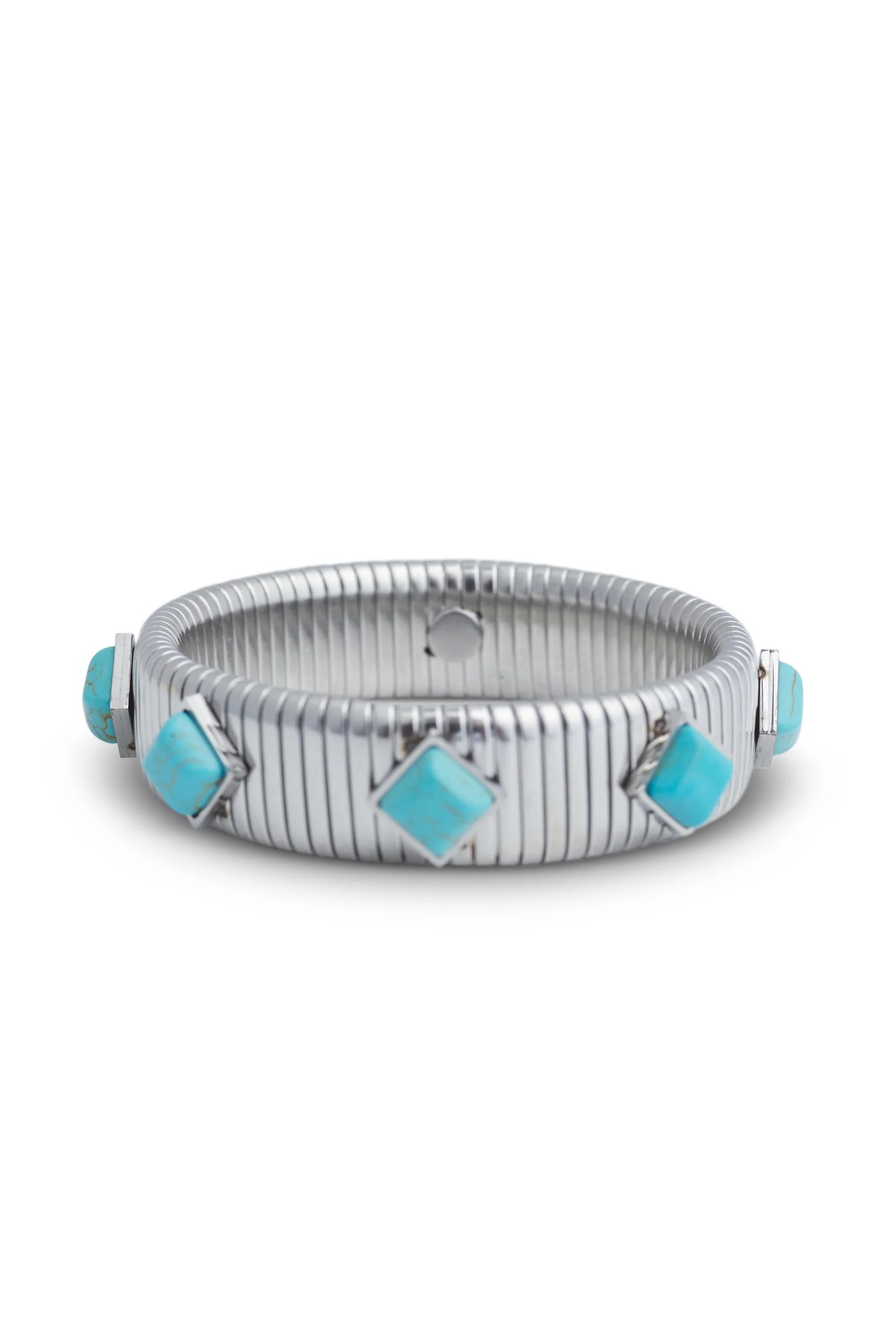 Silver Turquoise Tube Bracelet