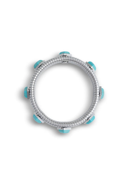 Silver Turquoise Tube Bracelet