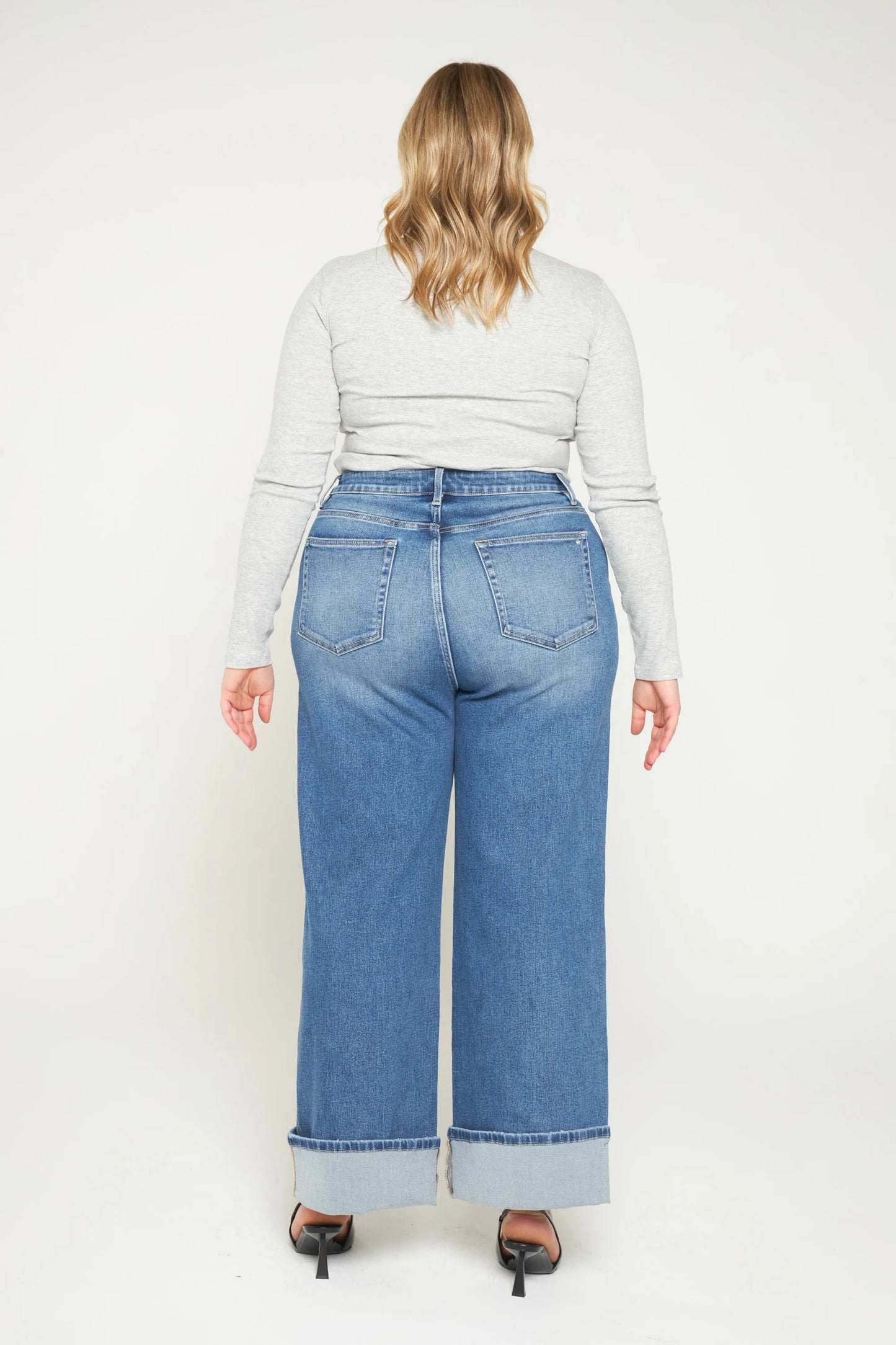 Super High Rise Wide Cuffed Leg Jeans