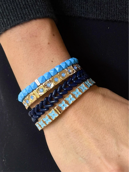 The Navy Waving Wheat Bracelet