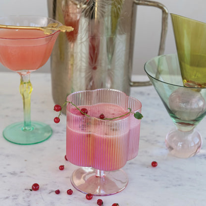 Hand-Blown Flower Shaped Wine Glass