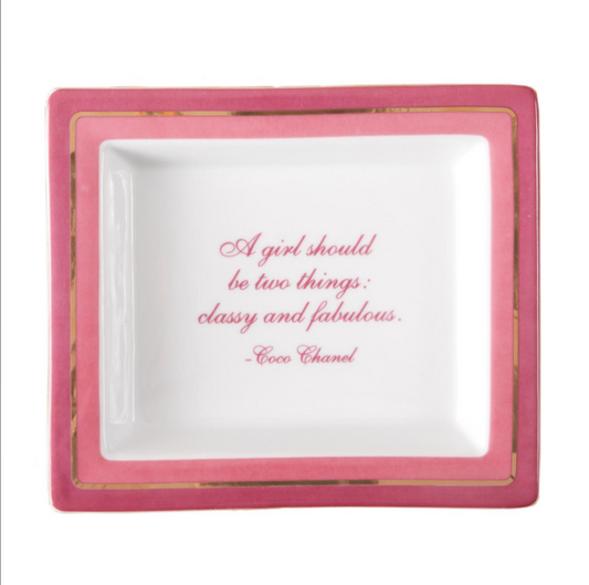 Wise Sayings Porcelain Tray "A Girl Should be Two Things"
